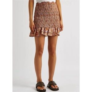 Veronica Beard Melodie Miniskirt in Coral Floral